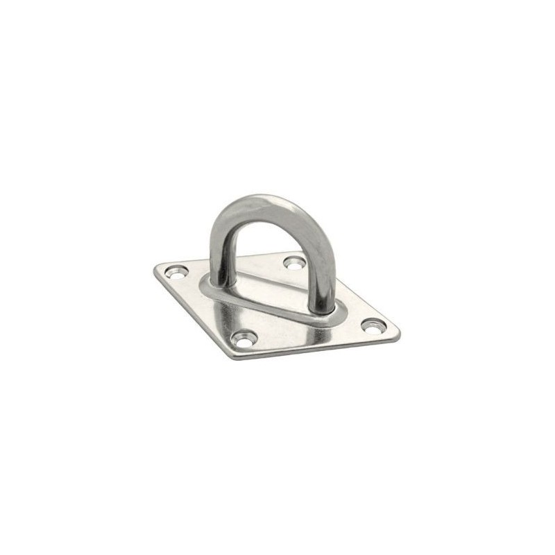 CHAPUIS Platine losange oeil acier inox. 80x120mm Øfil 10mm uc1