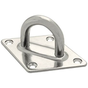 CHAPUIS Platine losange oeil acier inox. 80x120mm Øfil 10mm uc1