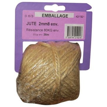 Inconnue Ficelle jute 0.6/3 x 200gr sur cavalier plastique