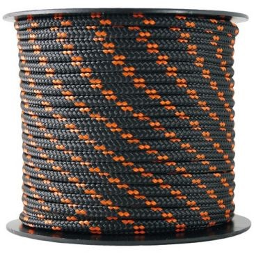 CHAPUIS Tresse polyester/polyamide noir/orange Ø3mm 200kg bobine 25m