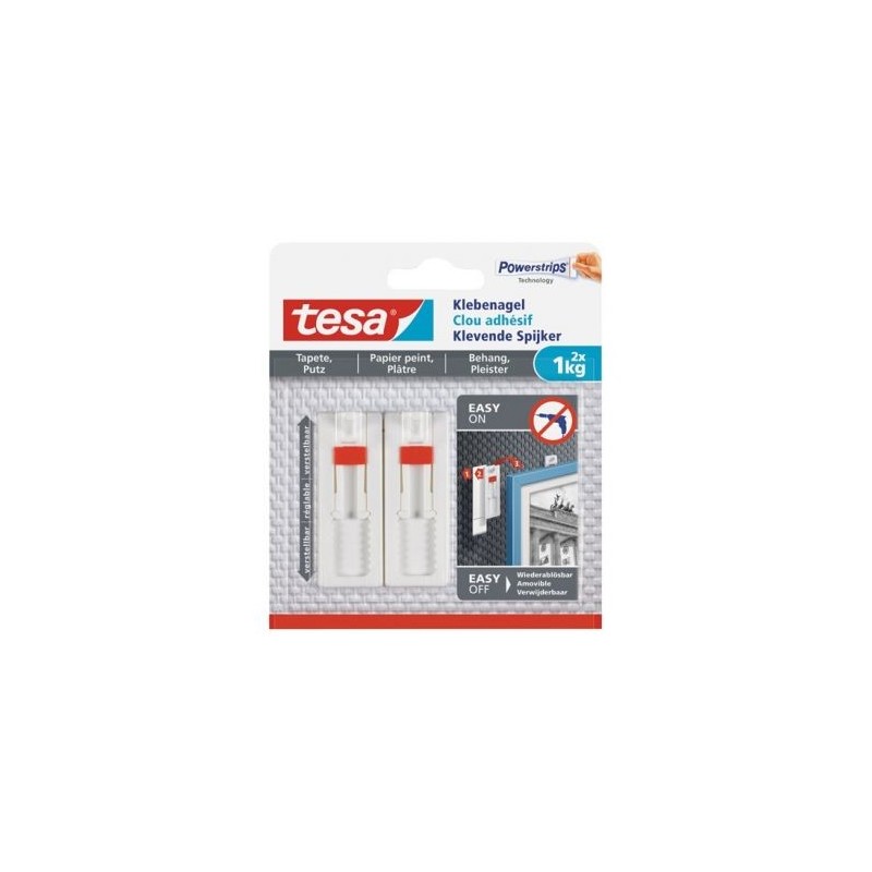 Tesa Clou adhésif ajustable pour papier peint plâtre 1kg blister