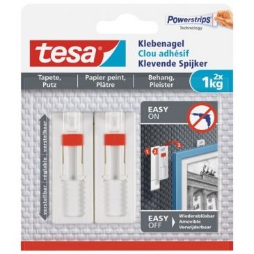 Tesa Clou adhésif ajustable pour papier peint plâtre 1kg blister