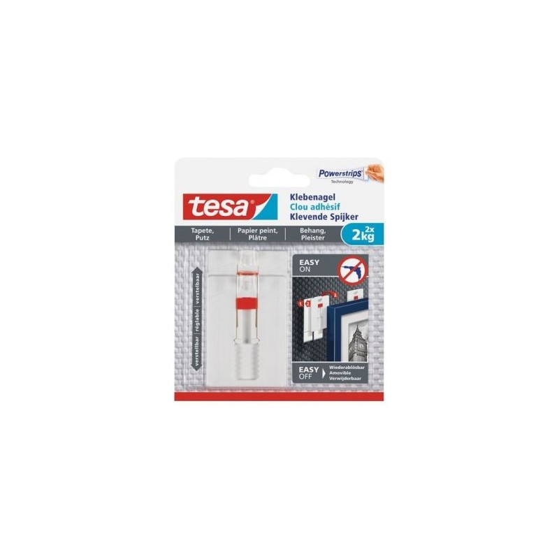 Tesa Clou adhésif ajustable papier peint plâtre 2kg blister x2