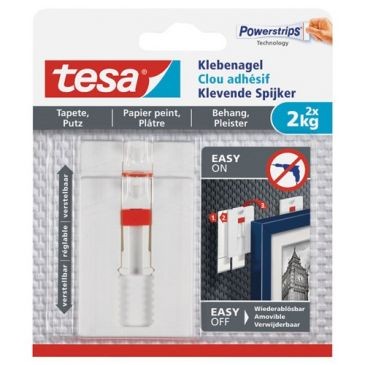Tesa Clou adhésif ajustable papier peint plâtre 2kg blister x2