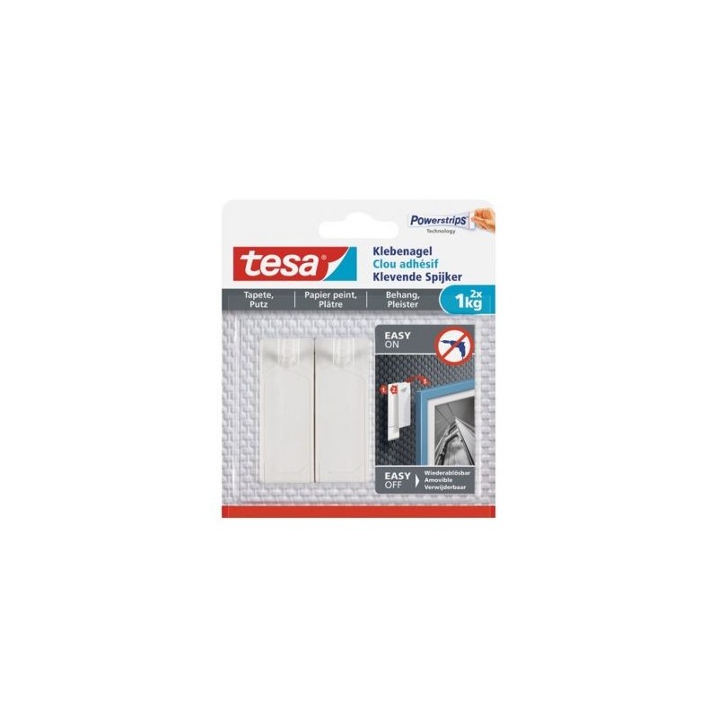 Tesa Clou adhésif pour papier peint plâtre 1kg blister de 2