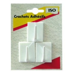Crochet adhésif carré gm x3 blanc 535301