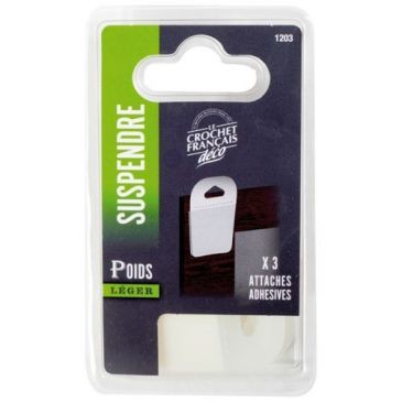 LE CROCHET FRANCAIS Attache adhésive blister x3 1203
