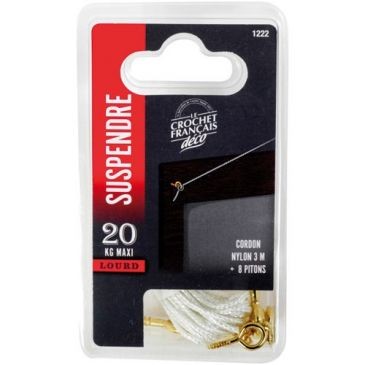 LE CROCHET FRANCAIS Corde suspension+8pitons acier as.1222