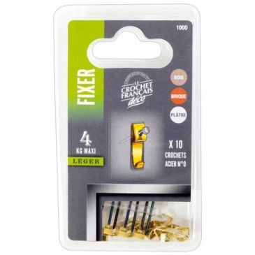 LE CROCHET FRANCAIS Crochet acier laiton n° 0 cte 10 1000