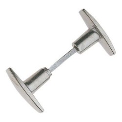 Bouton double carré de 6/7 aluminium poli