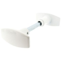 Bouton double carré de 6/7 aluminium blanc
