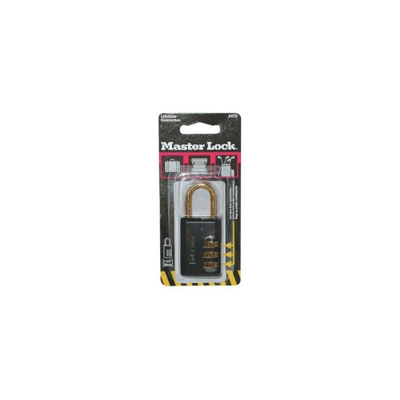 Master Lock Cadenas 3 chif.noir 30mm blister
