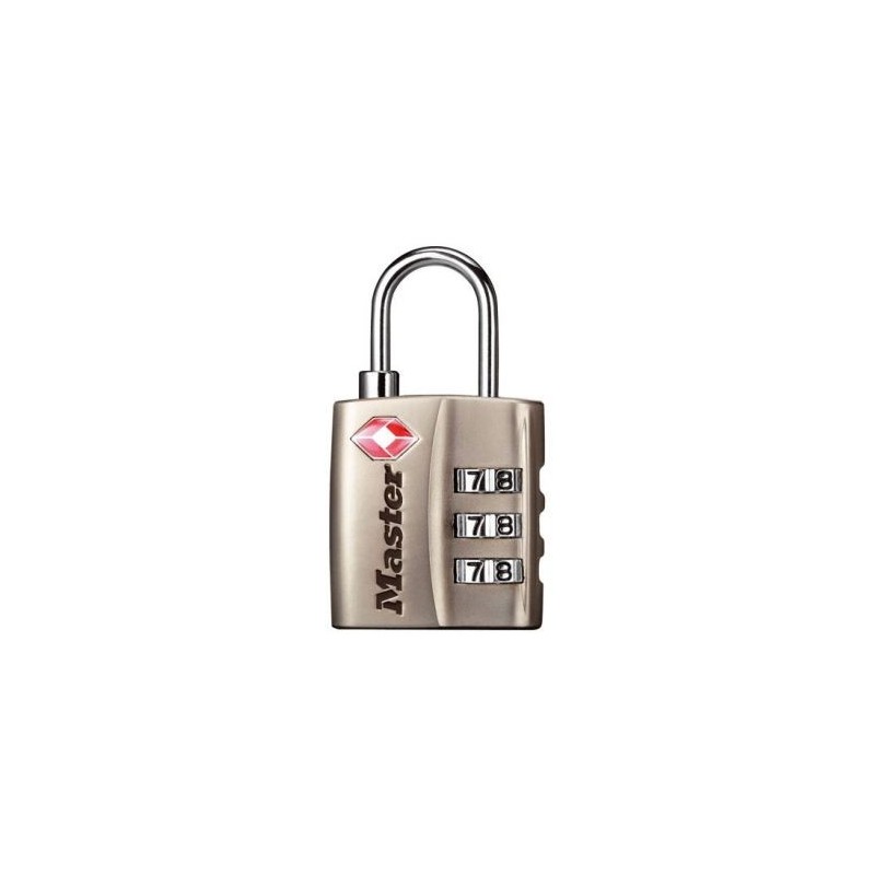 Master Lock Cadenas tsa 3 chiffres 30mm nickelé bl