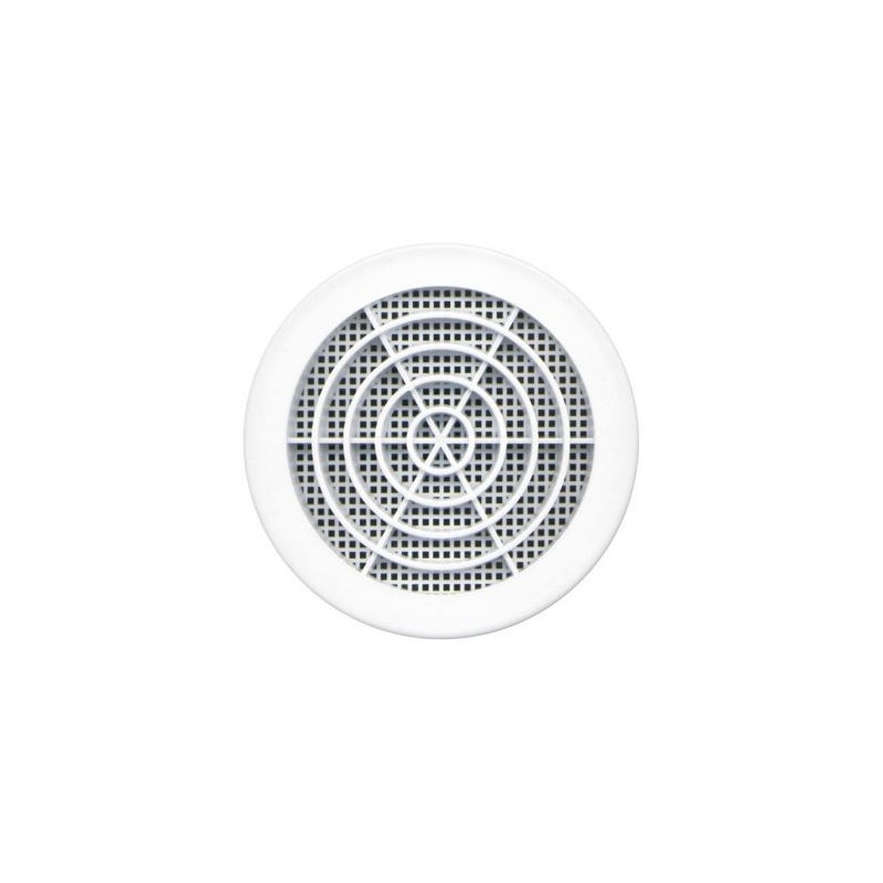 Autogyre Grille fixe ronde clipser + moustiquaire Ø100/110mm blanc