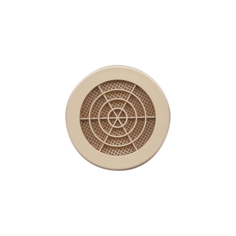 Autogyre Grille fixe ronde à clipser avec moustiquaire Ø100mm sable