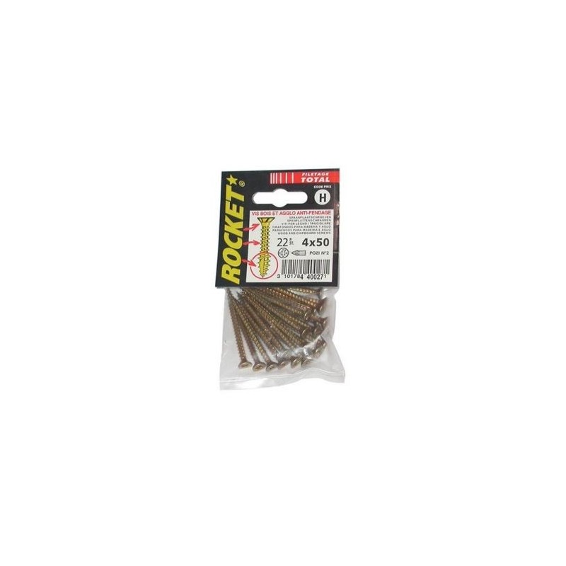 Vynex vis rocket minivybac pozidriv tête fraisée 5x70mm x10