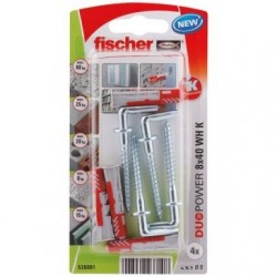Fischer Cheville duopower 8x40 avec crochet blister de 4 - Image 3
