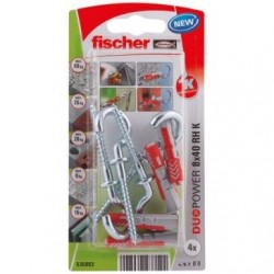 Fischer Cheville duopower 8x40 avec crochet rond blister de 4 - Image 3