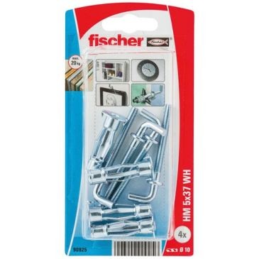 Fischer Cheville corps creux crochet hm 5x37h blister de 4