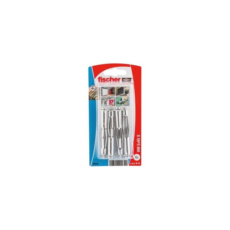 Fischer Cheville corps creux hm 5x65 s blister de 4