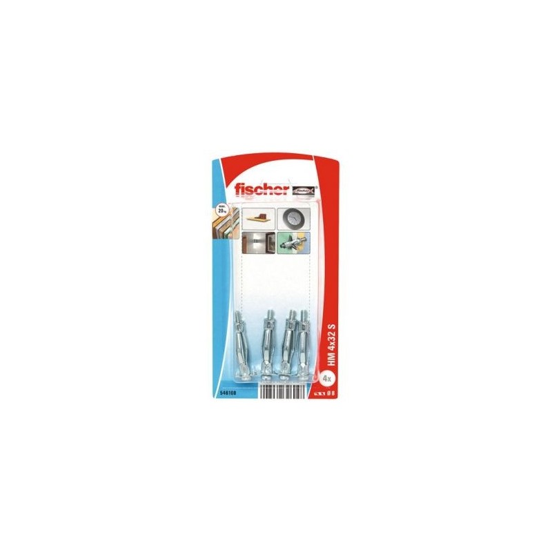FISCHER FIXATIONS CHEVILLE CORPS CREUX HM4X32S/10K NV-10 BL