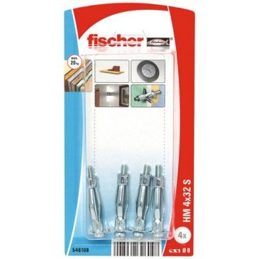 FISCHER FIXATIONS CHEVILLE CORPS CREUX HM4X32S/10K NV-10 BL