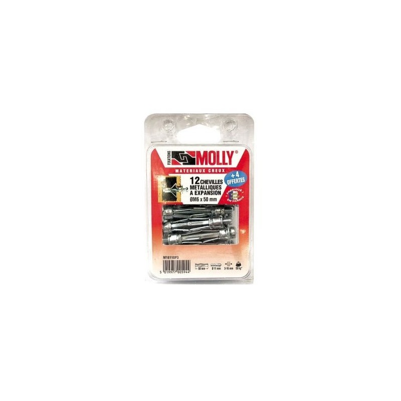 Molly Cheville molly 5x50mm+vis m5 c/16 coque