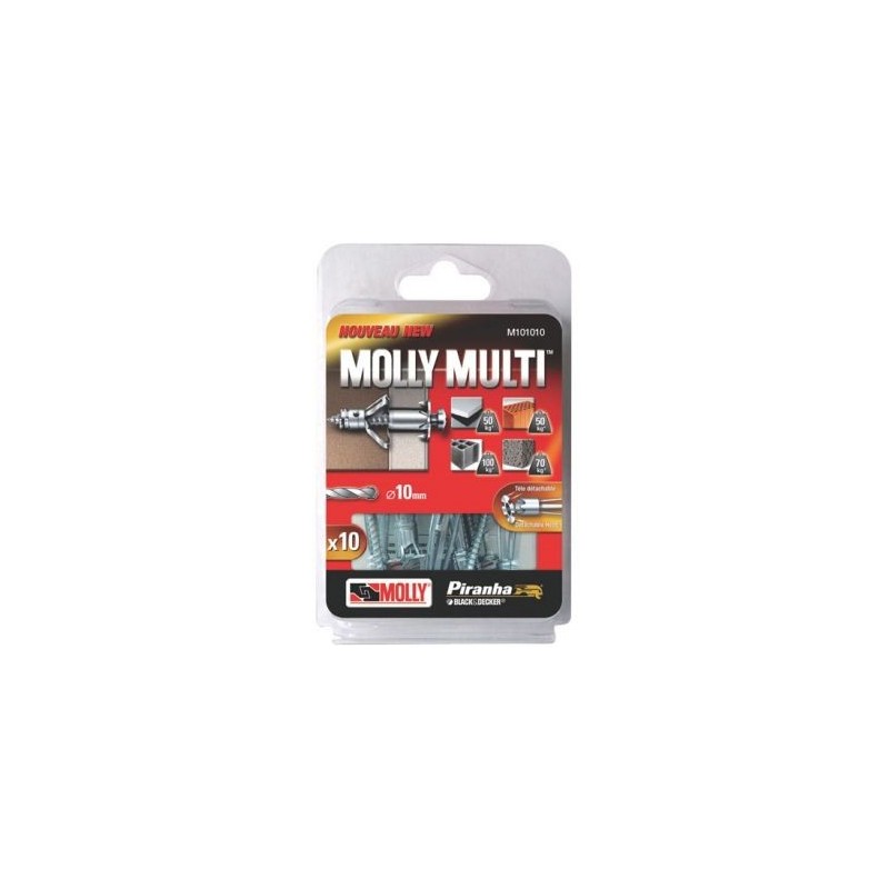 Molly Cheville molly multi 5x60 avec vis agglo blister de 10