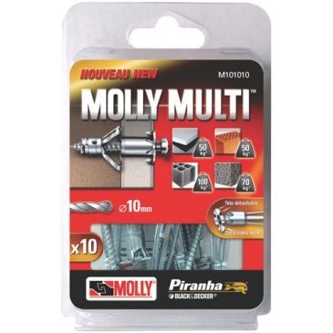 Molly Cheville molly multi 5x60 avec vis agglo blister de 10