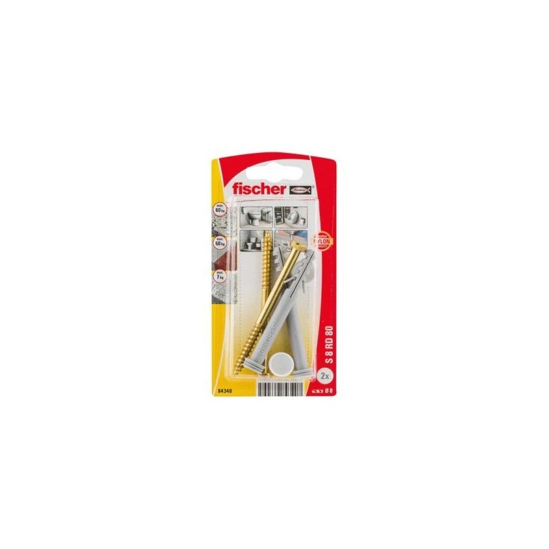 Fischer Fixations wc/bidets au sol s 8 rd blister x2