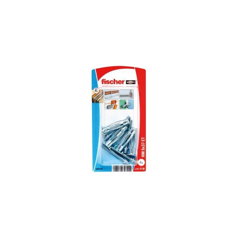 Fischer Cheville corps creux pâtte à vis hm5x37 blister de 4