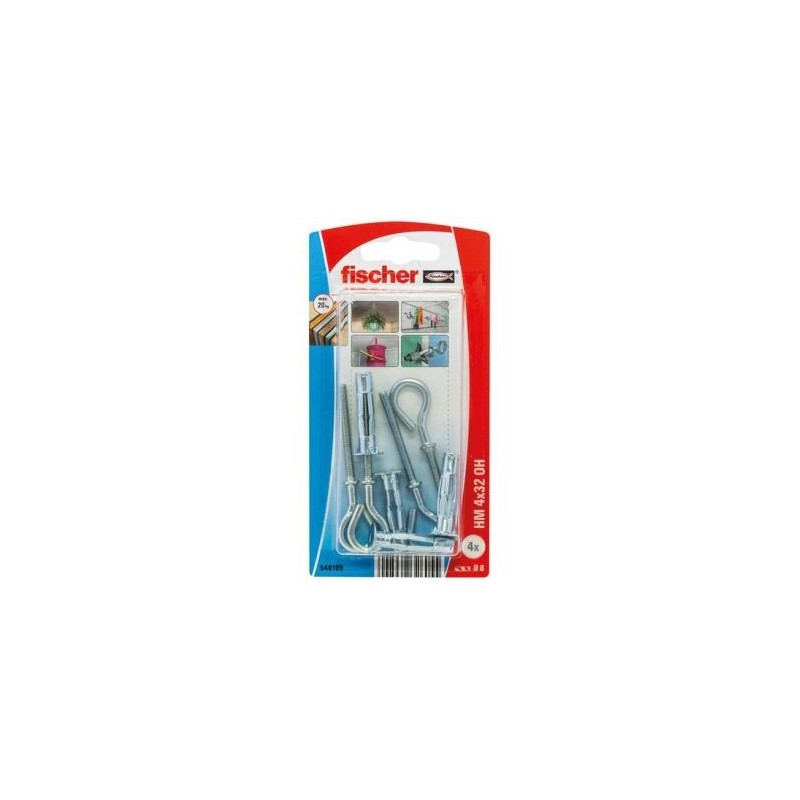 Fischer Cheville corps creux piton hm4x32 blister de 4