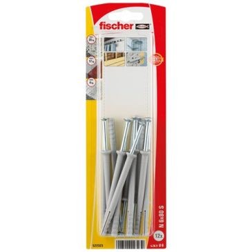 Fischer Cheville clou n 6x80 s blister de 12