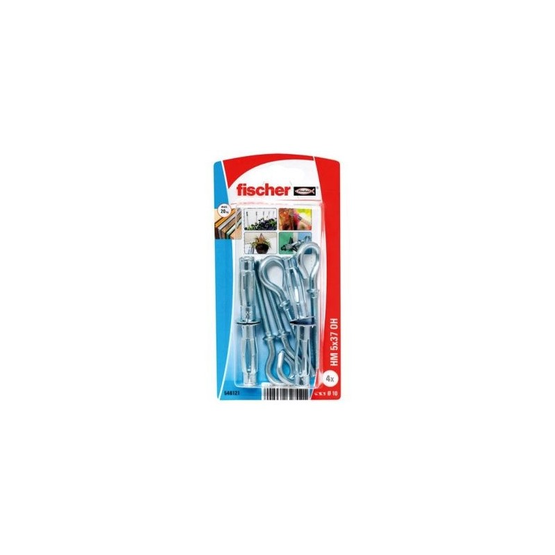 Fischer Cheville corps creux piton hm5x37 x4 blister de 4