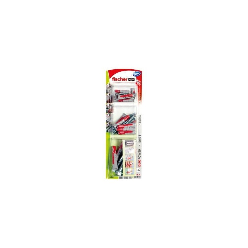 FISCHER FIXATION Cheville Duopower + vis blister de 3 assorties