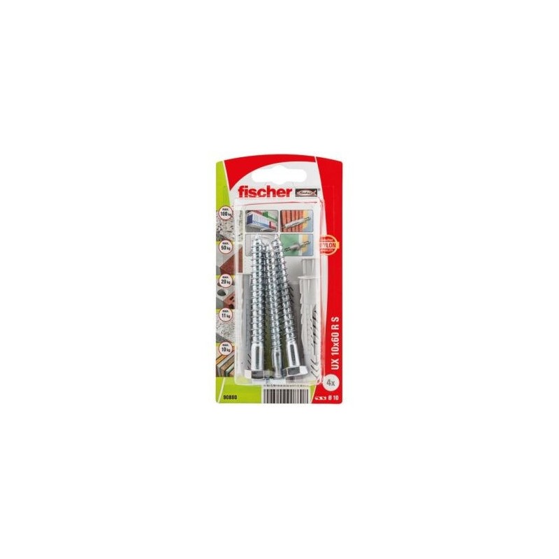 Fischer Cheville multimat ux 10x60 rs blister x4
