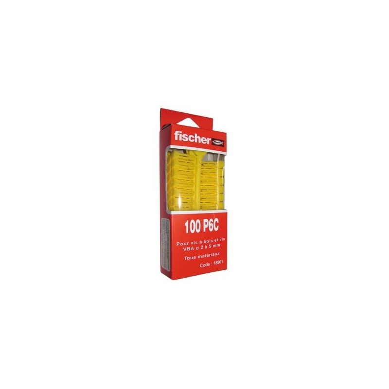 FISCHER FIXATION Cheville P 8 C rouge boite de 100p