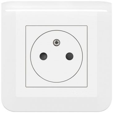 Legrand prise 2p+t surface cpl griffe blanc