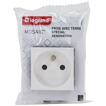 Legrand Mosaic prise 2p+t 2 modules avec serrage à vis