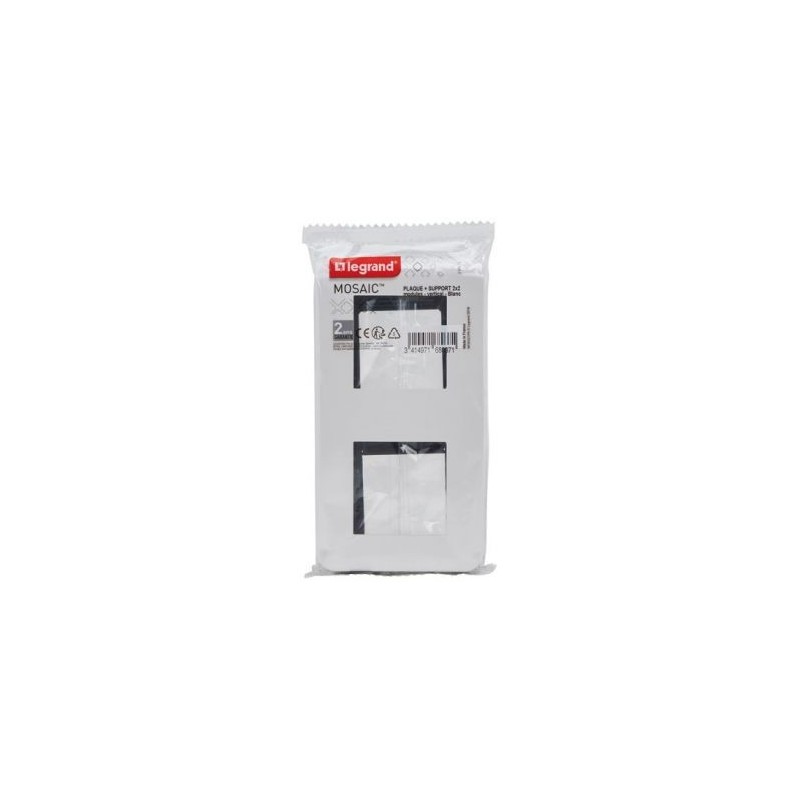 Legrand Mosaic support à vis 2x2 modules vert blanc