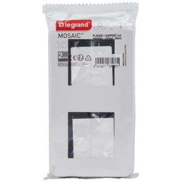 Legrand Mosaic support à vis 2x2 modules vert blanc