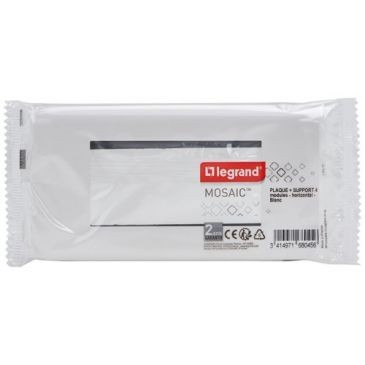 Legrand Mosaic support plaque 4 modules blanc horizontal
