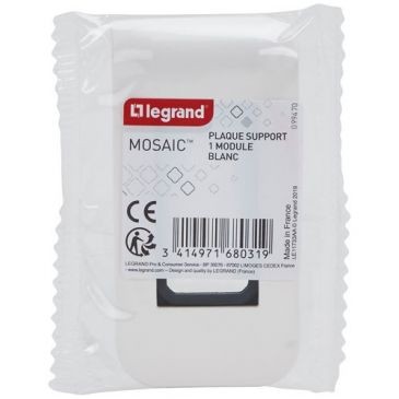 Legrand Mosaic support à vis plaque 1 module blanc