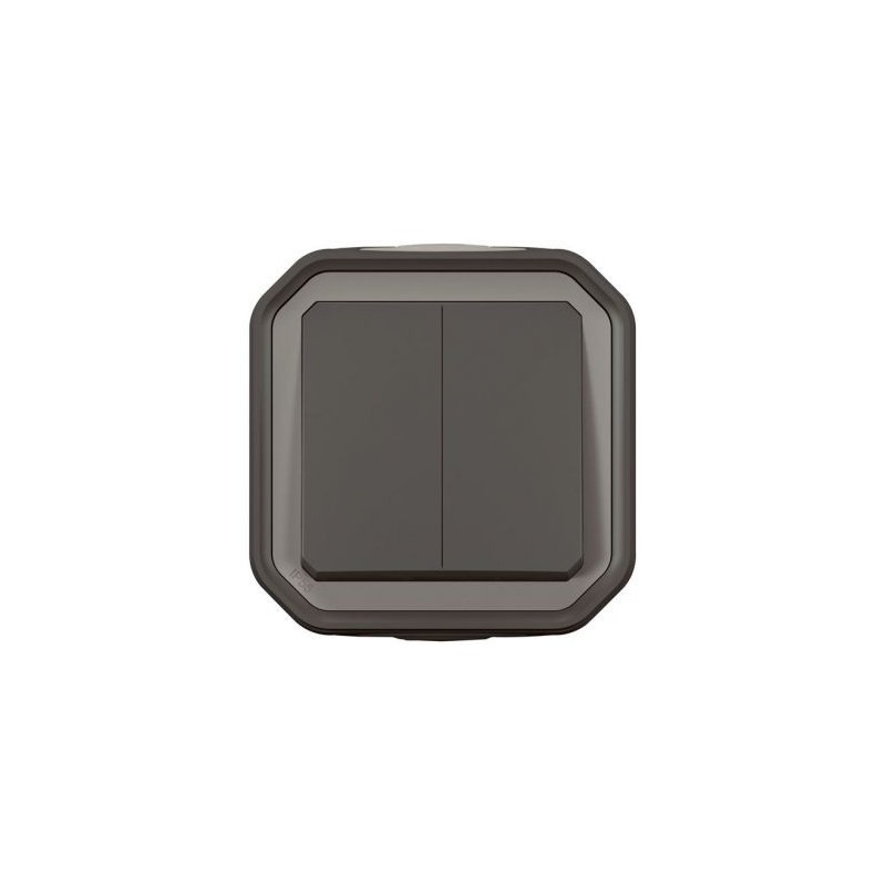Legrand Plexo double interrupteur anthracite complet