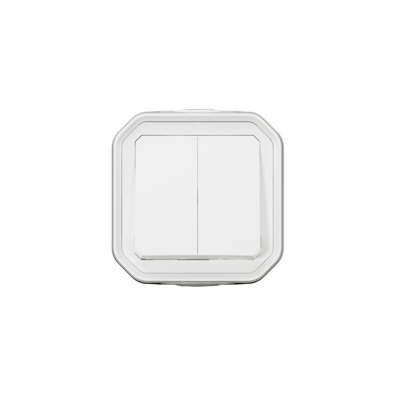 Legrand Plexo interrupteur va et vient double blanc complet