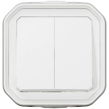 Legrand Plexo interrupteur va et vient double blanc complet
