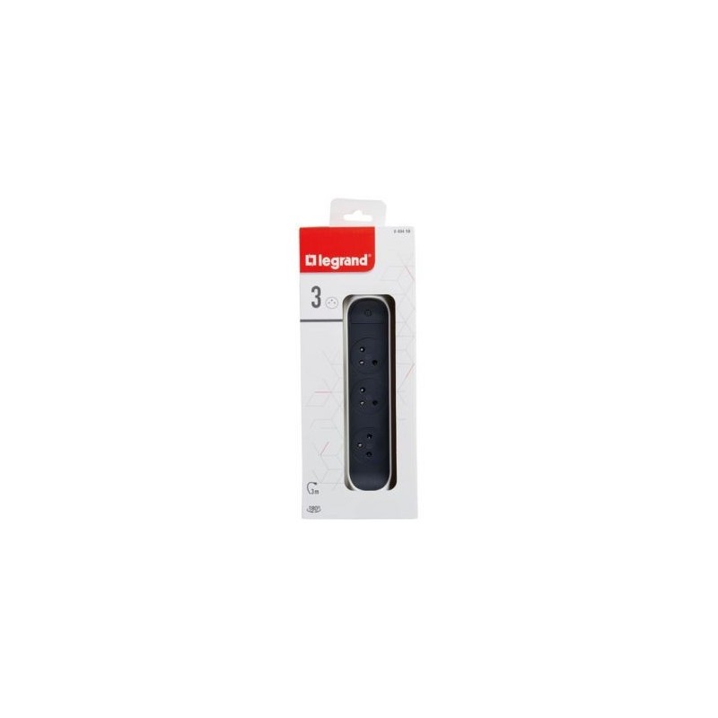 Legrand Multiprise FB 3x2P+T prenium rotative et fixable 3m blc/no