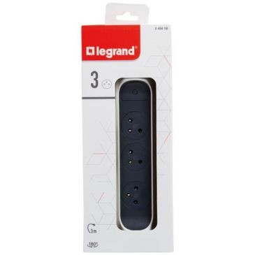 Legrand Multiprise FB 3x2P+T prenium rotative et fixable 3m blc/no