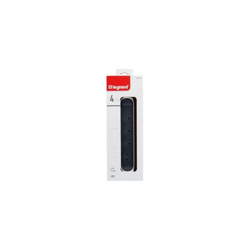 Legrand Multiprise FB 4x2P+T premium rotative et fixable 1.5m blc/n
