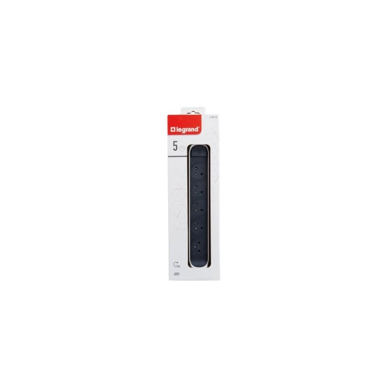 Legrand Multiprise FB 5x2P+T prenium rotative et fixable 1.5m blc/n